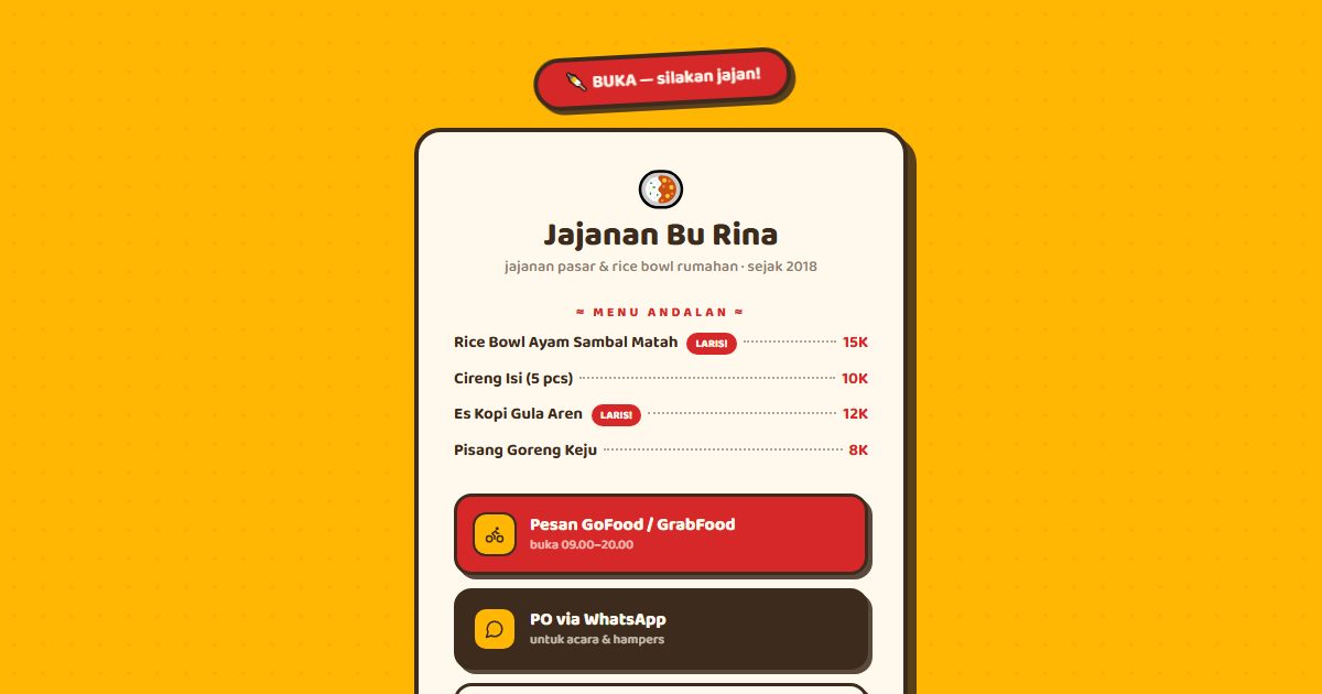 Tampilan Jajanan Bu Rina